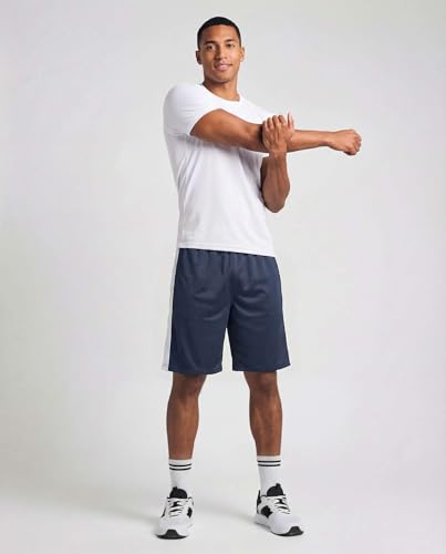 Image of Real Essentials 5 Pack: Men's 9 inch Mesh Shorts - Athletic Gym, Workout, Basketball, Running, Casual Lounge Activewear Pockets