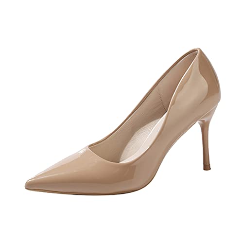 Tacchi Donna Sexy Tacco Basso Pianta Larga Decollete Sposa Chiusi Davanti Cerimonia Tacchi Comodi Casual Scarpe Decolte Pelle con Tacco Scarpe Cerimonia Eleganti