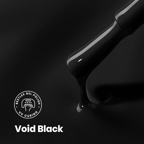 Image of Beetles Black Gel Polish - VoidBlack 15ML /0.51Fl Oz, Black Gel Nail Polish, Same Color Same Bottle STAY SHINING, Soak Off UV LED Lamp Classic Nails Art, Manicure Salon DIY Home Nails