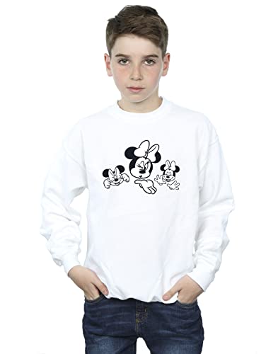 Disney Boys Minnie Mouse Three Faces Sweatshirt White 5-6 Years