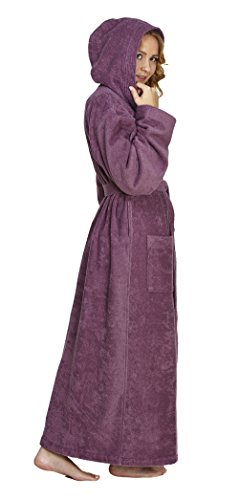 Arus Women's Pacific Hooded Turkish Cotton Bath Robe with Full Length Options2