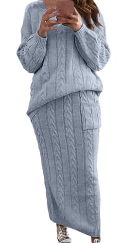 CHARTOU Women's Winter Chunky Cable Knit Long Skirt 2...