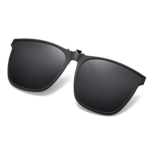Polarized Clip On Sunglasses Anti-glare UV Protection Oversized Sunglasses Clips for Prescription Glasses Unisex (Black)