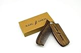 Karl & Enkel | Peigne à Barbe et Moustache | Fais de bois de Santal | Pour tout type de barbe : Soin professionnel pour Hommes | Idéal pour la route et pour les voyages