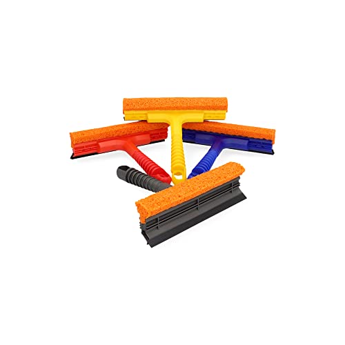 NIGRIN Scheibenreiniger 200 x 205 mm, mit Abziehlippe und Gummischwamm, Länge: 21 cm, farblich sortiert