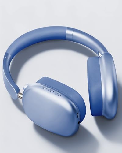 Image of Wentronic Y01 Wireless Noise Canceling Headphones Bluetooth 5.3 Over Ear Headphones with Microphone, Hi-Res Audio, 48H Playtime, Foldable Comfortable Earpads,Compatible with iOS,Android,PC, Blue