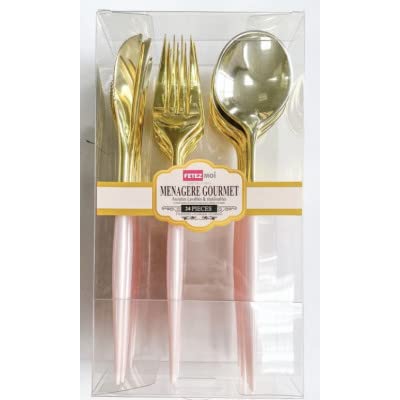 Ménagère Mariage Gourmet X 24 Pièces Coulour Dore,Argente,Rose Gold,Rose