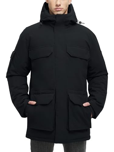Winter Coats for Men Winter Jackets Waterproof Warm Insulated Thicken Long Down Jacket with Hood