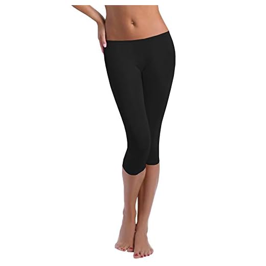 FUNGO Leggings Mujer 3/4 Pantalones de Yoga Deportivas Leggins Para Mujer F34 (46, Negro)
