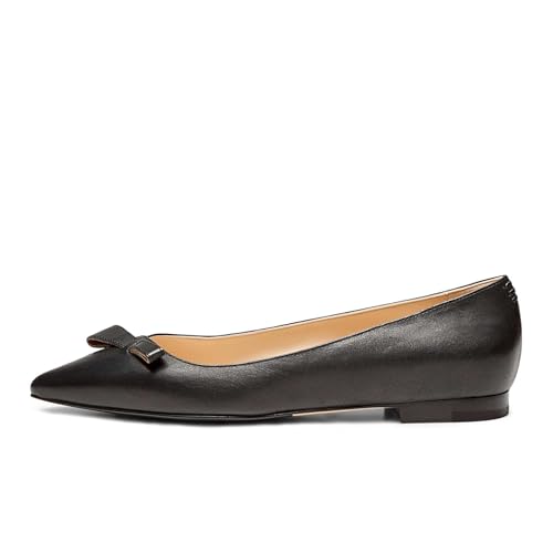 anteikira Women's Comfortable Ballet Dressy Flats Pointed Toe Slip On Flats Bowknot Flat Shoes Dress Work Business Casual Shoes for Ladies Size 5.5-12US2