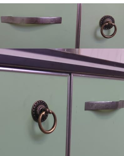 MIZORLIE Antique Bronze Knob Handle Retro Dresser Pull Cabinet Drawer Ring Handle Single Hole Decorative Hardware with Screws, Used for Furniture Cabinet Dresser(8 PCS) - Image 5