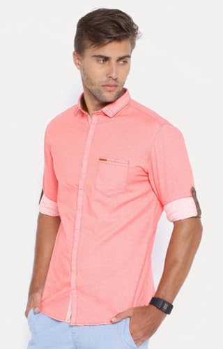 Image of SHOWOFF Men's Slim Fit Shirt (SankeshwarLenin1 Peach XL)