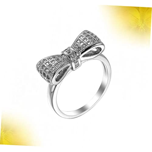 Bijoux Bagues Bague de Mode Féminine en Zircon Blanc Ajustable
