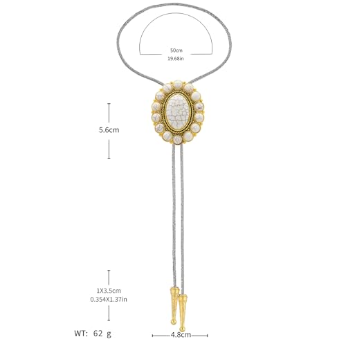 Image of GelConnie Bolo Tie for Men Women Western Cowboy Turquoise Leather Necktie | Natural Stone Bolo Tie Necklace for Women Rodeo Cowboy Leather Necktie Native American Western Cowgirl Ties Adjustable Cord