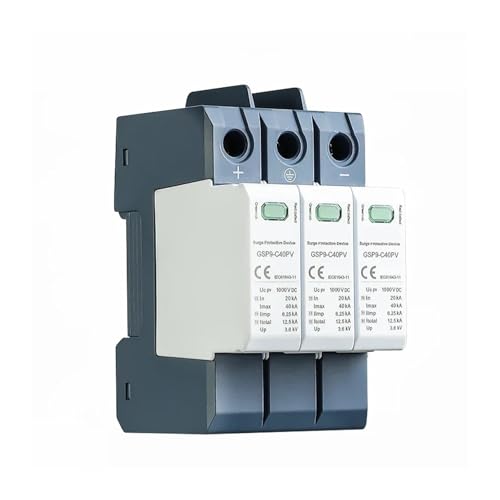 Parafoudre DC 1000V GSP9 3P pour installation solaire photovoltaïque sur rail Din