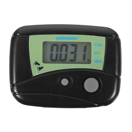 TOBBOMEY Digital Pedometer Calorie Counter with LCD Display Multi Functional Walking Distance Tracker Portable Step Counter for Fitness Black Durable Design Easy to Clip