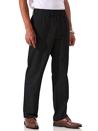Soojun Men's Cotton Relaxed Fit Full Elastic Waist Twill Pants2