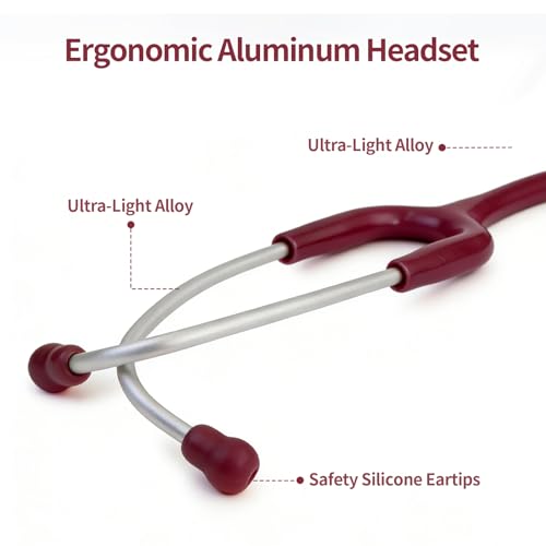 Image of Scian 30G-WR Stethoscope - Enhanced Acoustic Clarity, Lightweight Design, Satin-Finish Tube for Nursing School - Ideal for Nurses & Students