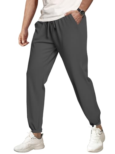 COOFANDY Men's Waffle Jogger Lightweight Drawstring Casual Pants Slim Fit Jogger Sweatpants with Pockets
