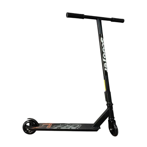 Stunt Scooter for Kids - Durable Aluminium 2 Wheel Scooters with Rear Braking Non Slip Grips & 360 T-Bar Micro Scooters Boys Girls Kids Scooter for Tricks - Black