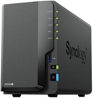 Synology Ds224+ DS224+ Serwer, Czarny, 23,2 x 16,5 x 10,8 cm; 8,5 kg