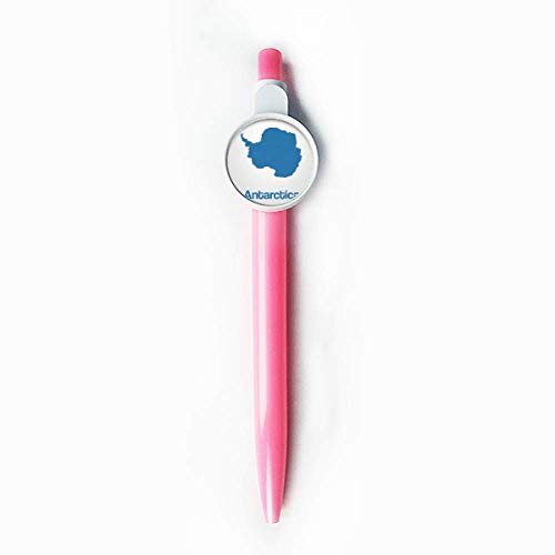 Stylo à bille Antarctica à poussoir motif carte du monde bleu