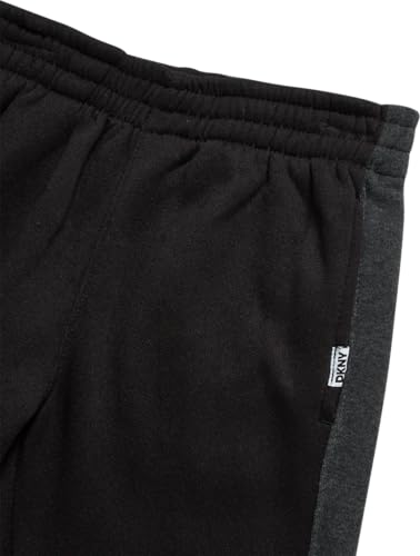 Image of DKNY Toddler Boys' Jogger Set - 3 Piece Short Sleeve Graphic T-Shirt, Pullover Hoodie, and Jogger Sweat Pants (Sizes: 4-7)