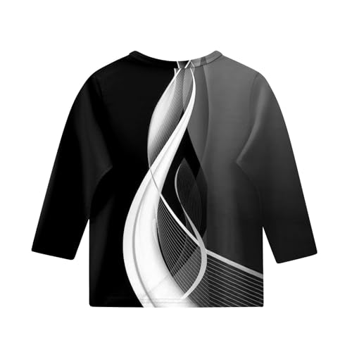 Girls Shirts 3/4 Sleeve Casual Clothes 8-9 Fall Round Neck Tops Comfy Elbow Sleeve Teen Shirts Color Block 3-14 Years3