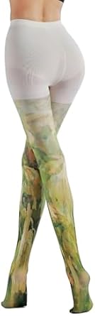 Whimsy Twee Funky Patterned Tights Women Teen Girls Y2k 2000s Cool Fun Printed Tights Streetwear