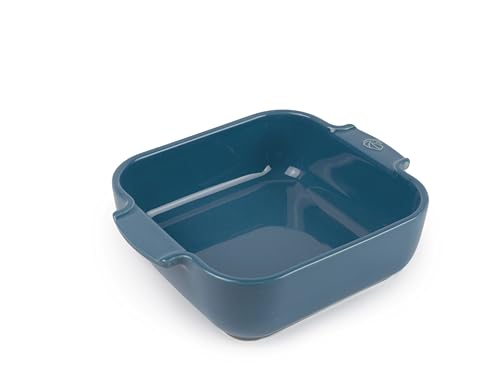 PEUGEOT - Square Ceramic Baking Dish - 21 cm (including handles) x 16.3 cm x 5.4 cm - Capacity: 1.1 L - 10 Year Guarantee - Made In France - Light Blue Colour PEUGEOT - Square Ceramic Baking Dish - 21 cm (including handles) x 16.3 cm x 5.4 cm - Capacity: 1.1 L - 10 Year Guarantee - Made In France - Light Blue Colour