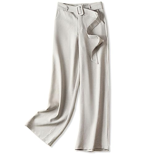 Betusline Women's High Waisted Wide Leg Dress Pants with Belt