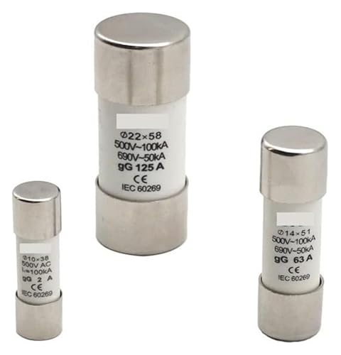 Fusibili a cartuccia con tubo in ceramica, AC 500 V RO17 Fusibile in ceramica RT18-125 22X58 gG Ritaglio 10A-125A(16A)