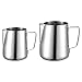 2 Pezzi Bricco Latte Schiumatore Schiuma Lattiera in Acciaio Inox con Manico Bricco per il latte Brocca Per Caffè Bricco per Latte Brocca Per Schiuma Di Latte Per Cappuccino e Latte 350ml&600ml