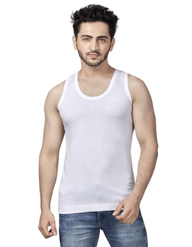 Image of Poomex Men's Cotton Vest (Pack of 4)