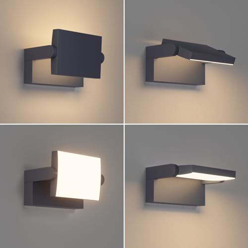 Klighten 2 Pcs 24W Outdoor Wall Light Waterproof IP65, Adjustable Aluminum LED Wall Lamp - Image 2