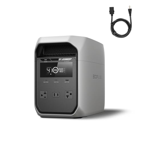 Image of EF ECOFLOW Portable Power Station DELTA 3 Classic, 1024Wh LFP Battery, 1800W AC /100W USB-C Output, 1 Hr Fast Charge, Solar Generator for Home Backup, Camping & RVs (AC Cable Included)