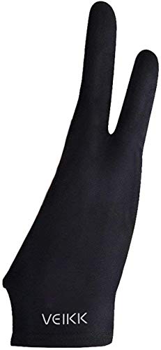 VEIKK Artist Glove para Tableta de Dibujo tamaño Libre, 1 Unidad para Zurdos o diestros - Negro Cover
