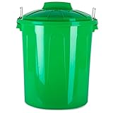 AC - Cubo de Basura con asa metálica 21 L - Cubo basura para exterior e...