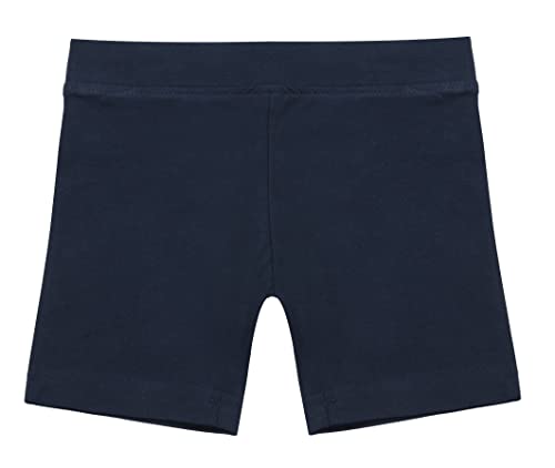 Listers Schoolwear Pantalones cortos de baile para niñas, 100 % algodón, transpirables y seguros, pantalones cortos elásticos para ciclismo, para niñas, talla 4-16 años, color negro, azul marino, 6