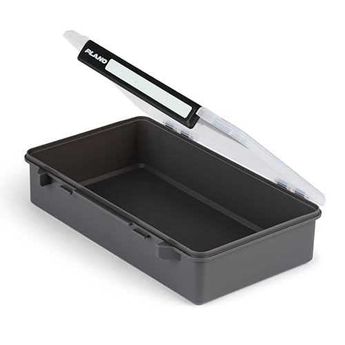 Image of Plano StowAway 3700 Deep Open Stow Tackle Box, with Corrosion-Preventive Rustricor, Single Latch Design, Transparent DuraView Lid, Stackable Storage for Fishing Bait, Lures and Gear