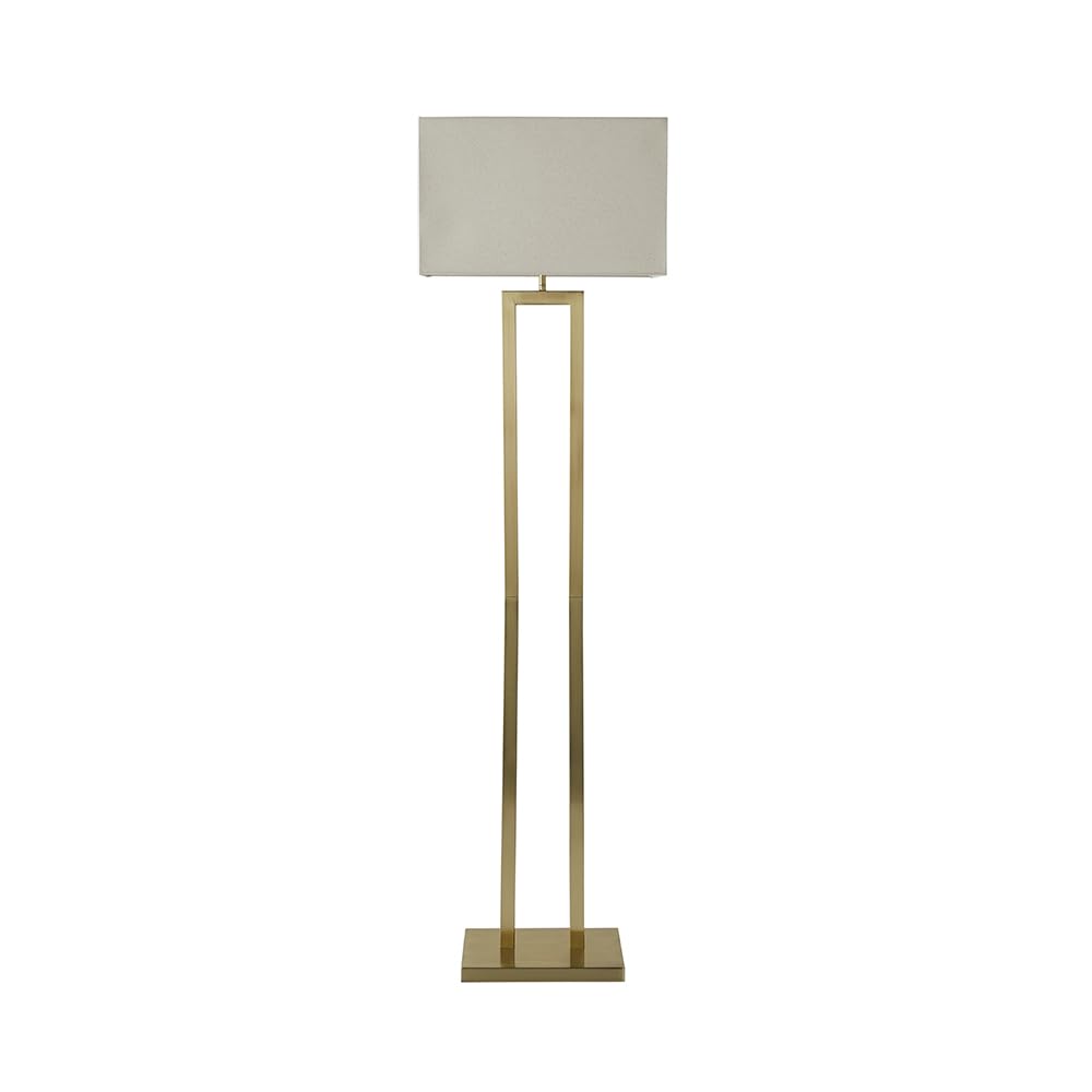 ValueLights | Gloria Gold Double Stem Metal Floor Lamp with Rectangular Lamp Shade and Bulb | Floor Lamps, Home Décor & Improvement Essential | Light Bulb Included