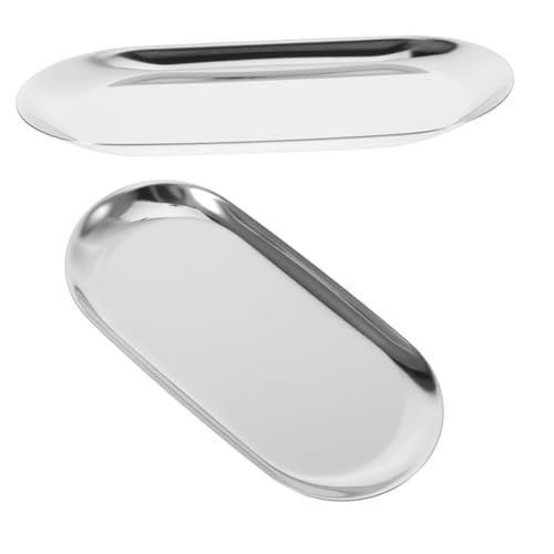 OUNONA Stainless Steel Tip Tray Set Multi-Function Server Trays for Restaurant Elegant Design Easy to Clean