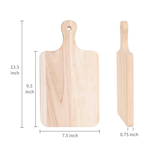Juego de 4 tablas de cortar rectangulares de madera beige miniatura 2