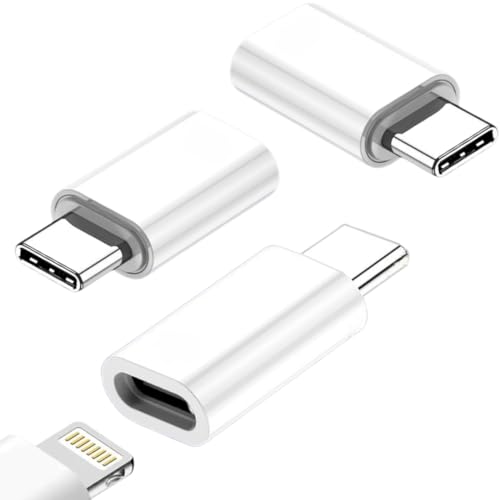 RS Adaptador Lightning a USB-C, 3 Piezas Adaptador Lightning Hembra a USB-C Macho | Compatible con iPhone 16/15/ Pro/Pro MAX/iPad y Dispositivos Android Samsung, Xiaomi – NO para Auriculares/OTG