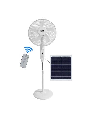 EDM Ventilador de Pie 33523 Blanco 25 W Solar