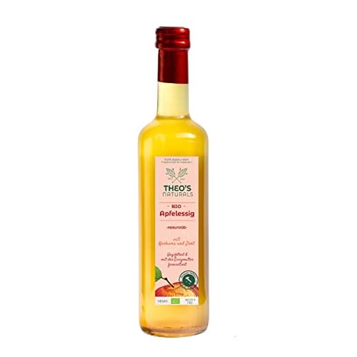 Theo´s Naturals Bio äppelcidervinäger, naturlig grumlighet & ofiltrerad med gurkmeja och kanel (500 ml)
