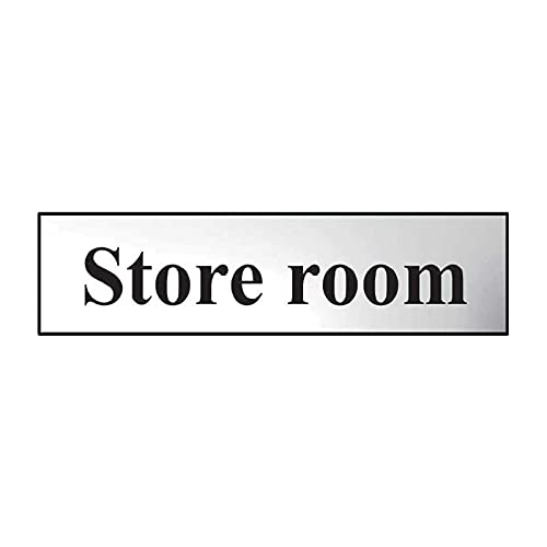 Store Room Sign - Self-Adhesive PVC - Chrome Effect - 200mm x 50mm