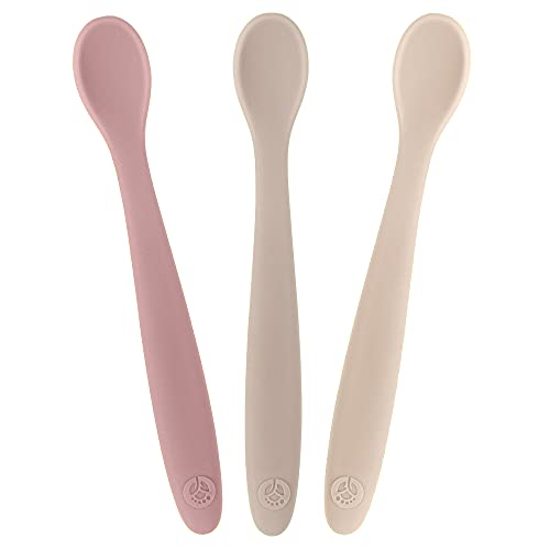 Image of WeeSprout Silicone Baby Spoons - First Stage Infant Feeding Utensils With Soft-Tip, Bendable Kitchenware for Parent & Self-Feeding, Ultra-Durable, Dishwasher Safe, Travel Case, Set of 3
