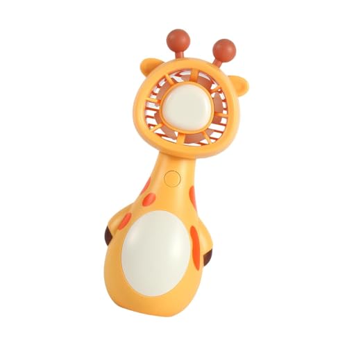 predolo Mini Ventilador de Refrigeración, Ventilador Portátil de Mano, Ventilador Eléctrico con Forma de Animalito, Ventilador Personal Pequeño Y Ligero, Vent, Ciervo Amarillo Anaranjado, Individual