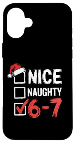 6-7 ~[ Nice Naughty 67 Christmas Brain Rot X}zP[X iPhone 16 Plus p